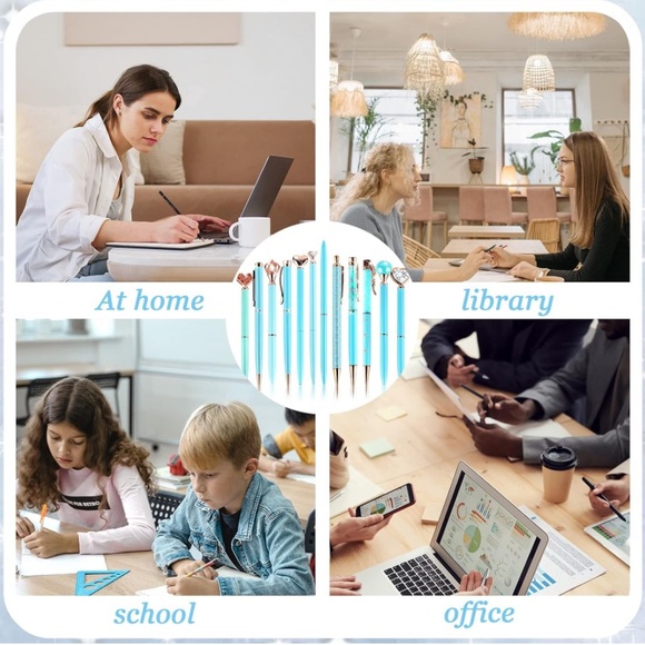 NWT Box Set of 12 Elegant & Fancy Pens Tiffany Blue - Picture 5 of 5